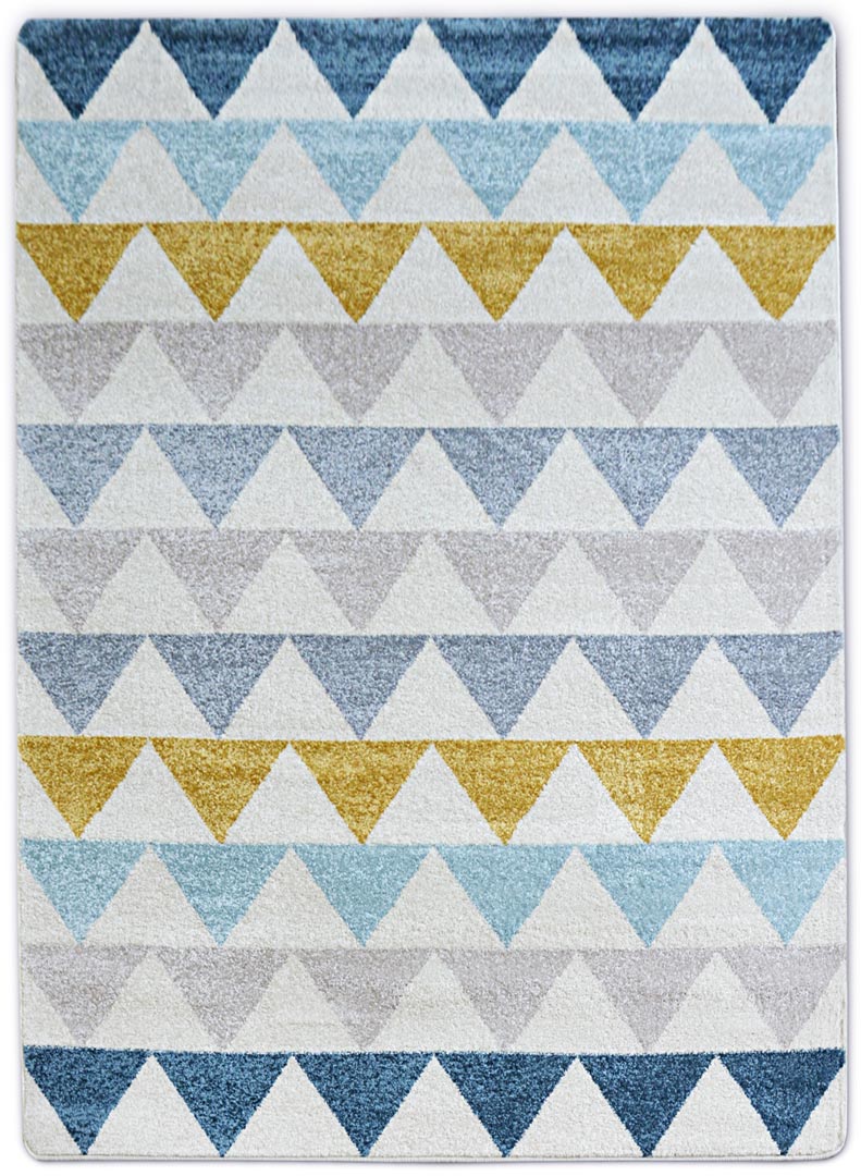 Moderní geometrický koberec s barevnými trojúhelníky na světlém pozadí - Dywany Łuszczów obrázek 1