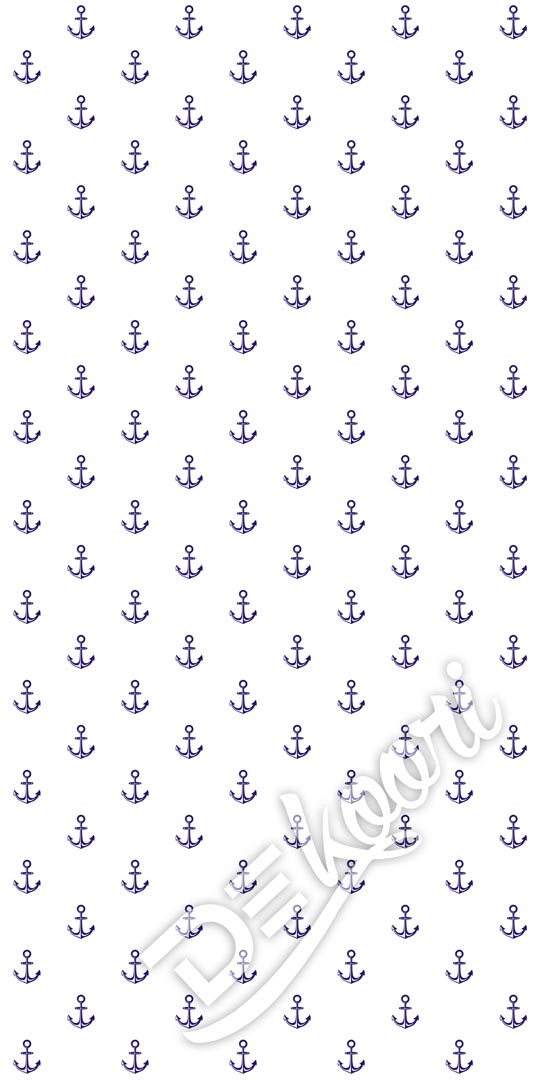 Bílo-modrá tapeta s kotvami v námořnickém, mořském stylu - Dekoori obrázek 3