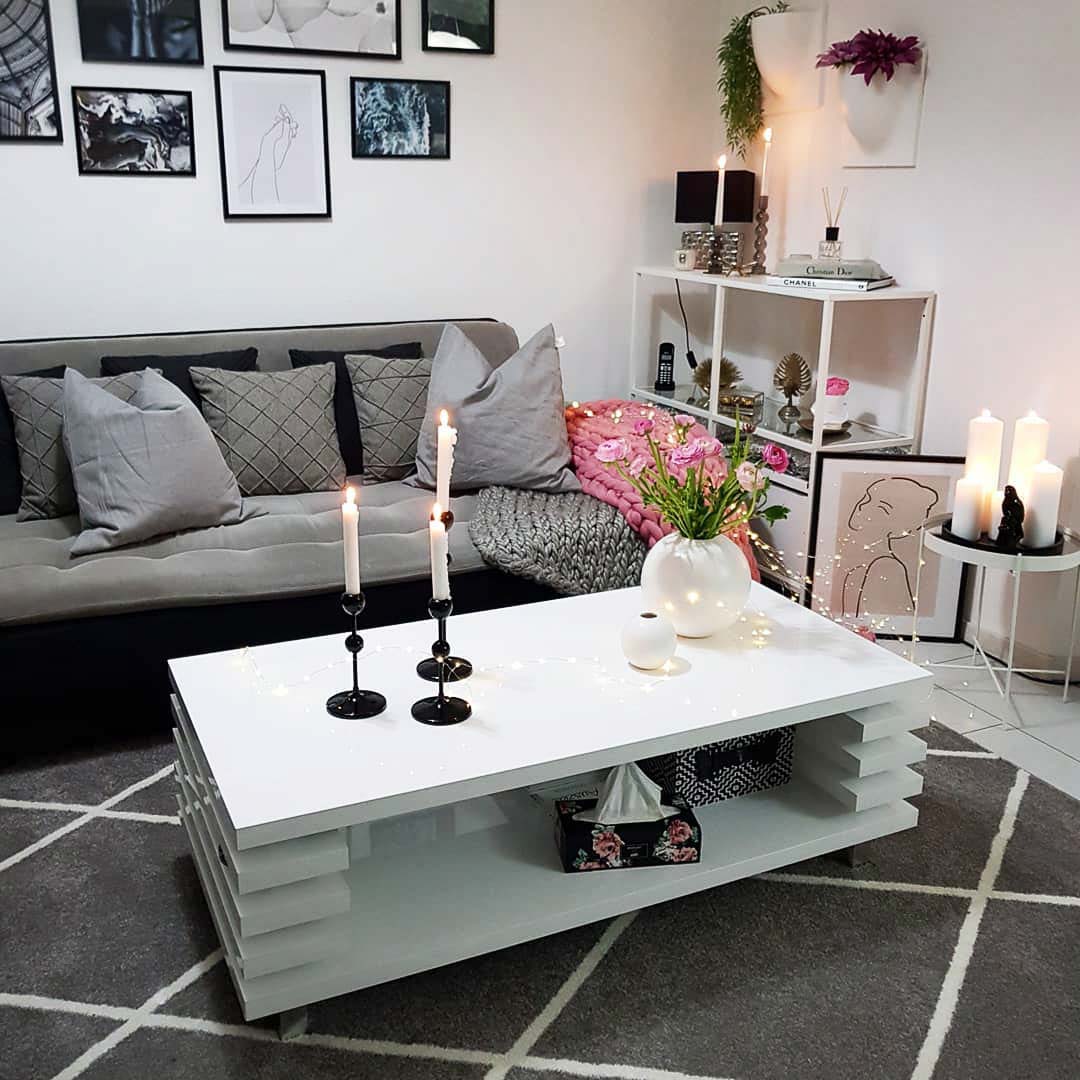 Elegantní skandinávský koberec do obývacího pokoje, ložnice, kostkovaný tmavě šedý, bílé kosočtverce - Dywany Łuszczów obrázek 2