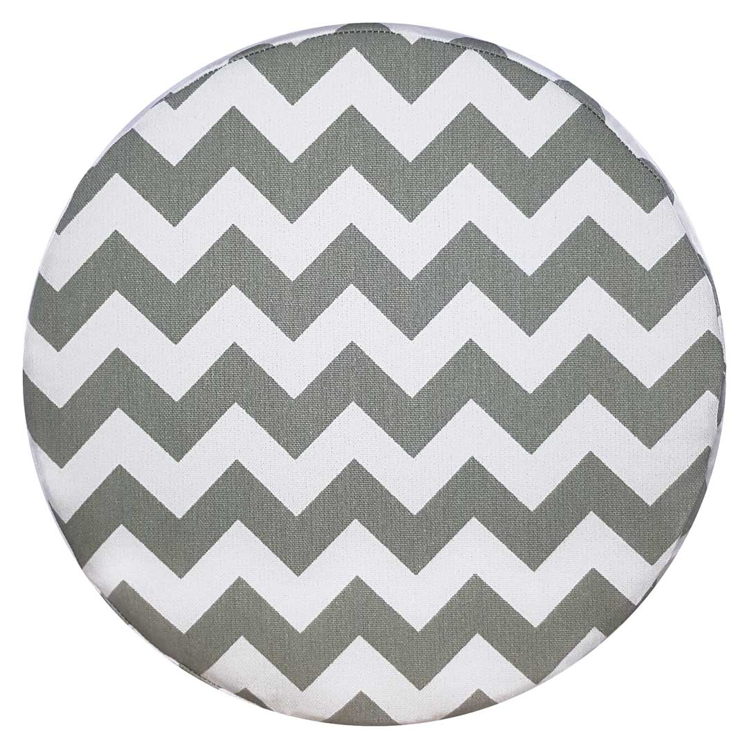 Pouf, taburet, stolička, bílo-grafitový potah cik cak geometrický vzor - Lily Pouf obrázek 2