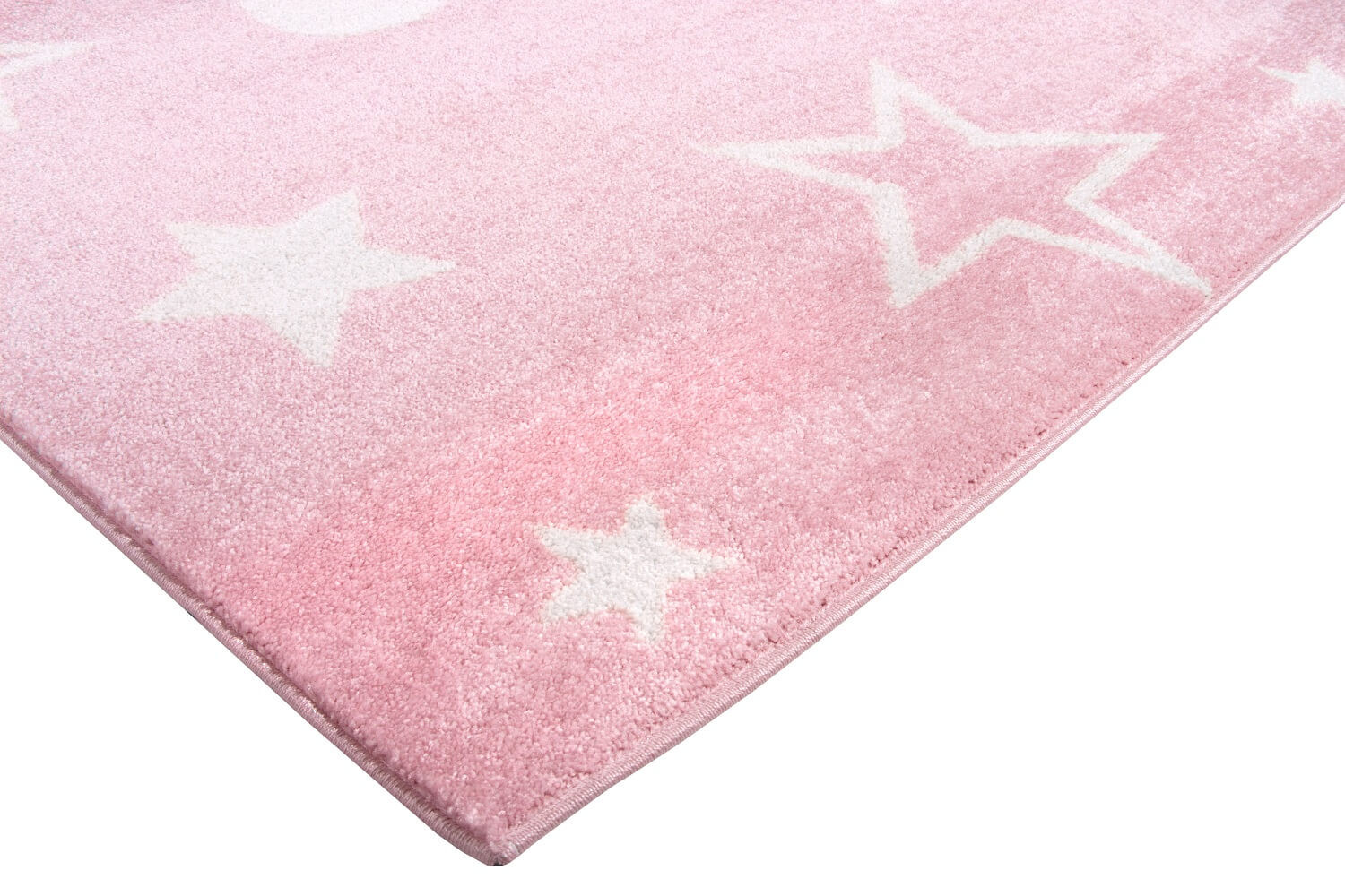 Růžový koberec pro dívky s bílými hvězdami Happy Star Pink hypoalergenní - Carpetforyou obrázek 3