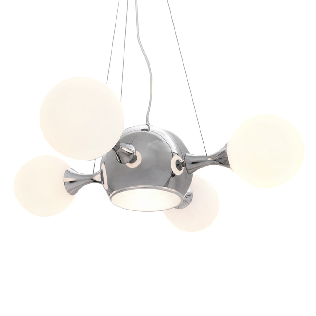 Chromovaná bílá závěsná lampa, lustr BOATEGGA W5 moderní nastavitelná - Lumina Deco obrázek 1