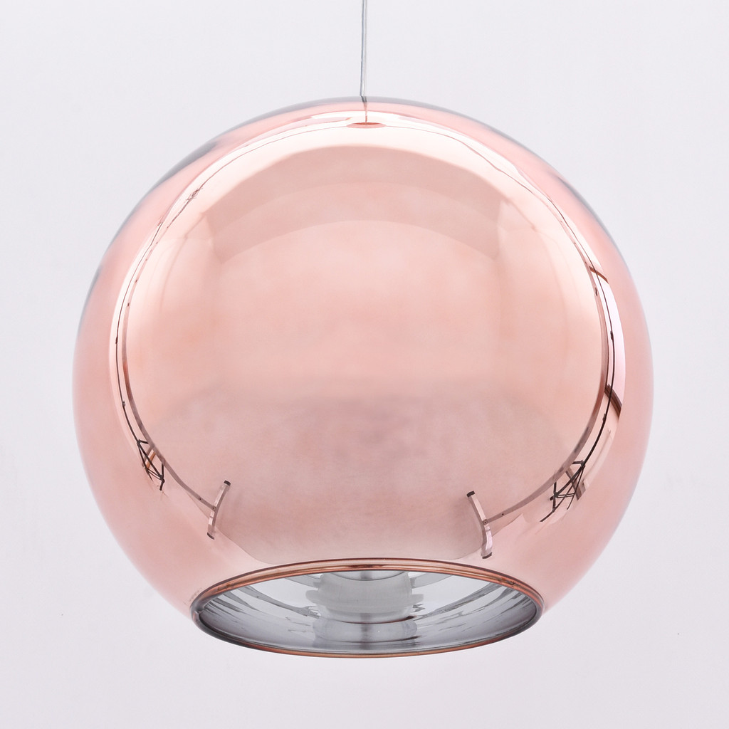 Moderní polokulatá závěsná lampa LOBOS růžové zlato skleněná - Lumina Deco obrázek 4