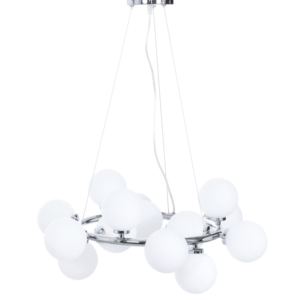 Designová chromovaná závěsná lampa MARSIADA vícebodová bílá - Lumina Deco obrázek 2
