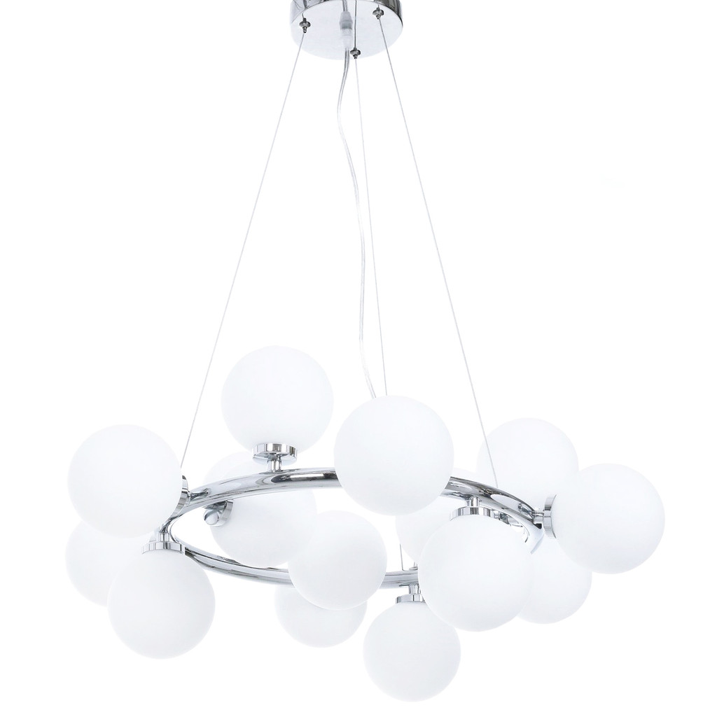 Designová chromovaná závěsná lampa MARSIADA vícebodová bílá - Lumina Deco obrázek 1