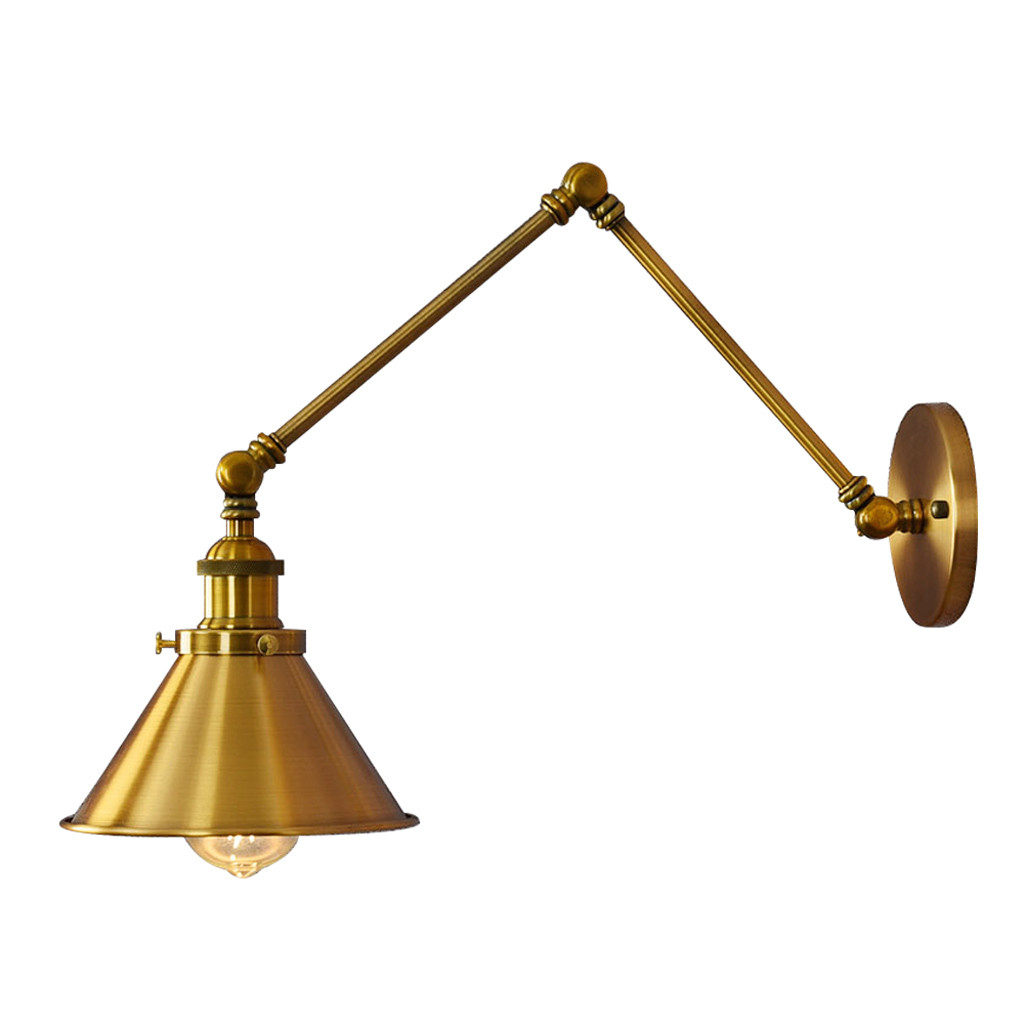 Nastavitelná nástěnná lampa v barvě zlaté mosazi GUBI W2 industriální průmyslové svítidlo na čtení - Lumina Deco obrázek 1