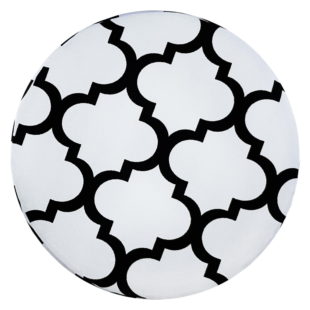 Moderní pouf skandinávský bílo-černý marocký jetel - Lily Pouf obrázek 4
