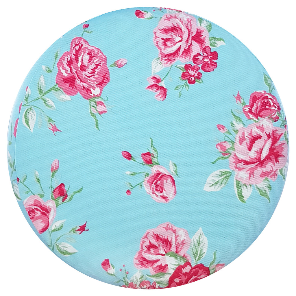 Dekorativní ozdobný pouf stolička ve stylu glamour růže světle modrá růžová - Lily Pouf obrázek 4