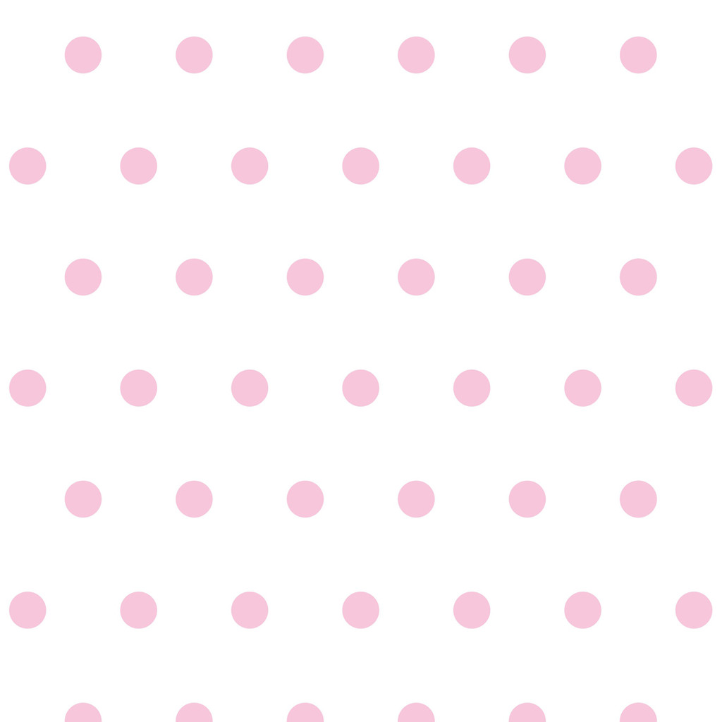 Bílá tapeta s růžovými puntíky, tečky 5 cm - Dekoori obrázek 1