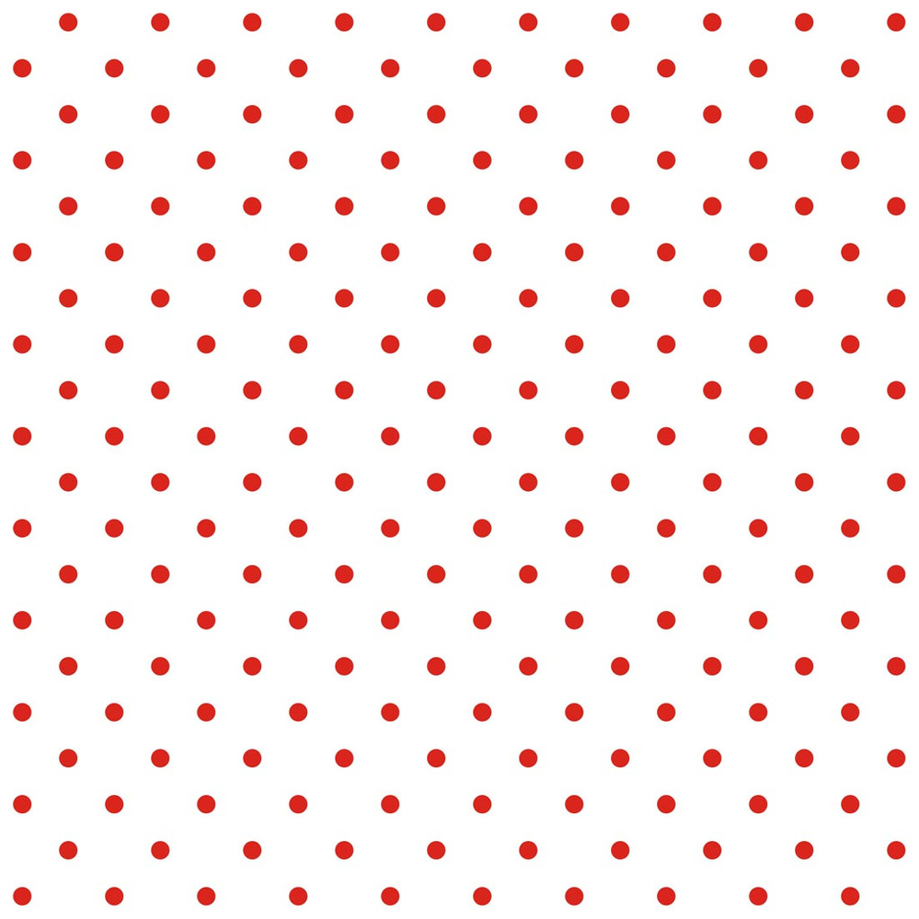Bílá tapeta s malými červenými puntíky, tečky 2 cm - Dekoori obrázek 1