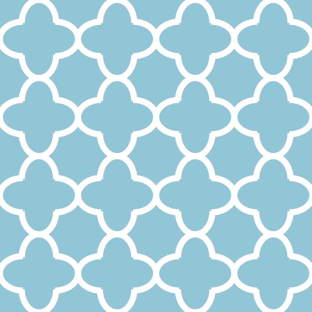 Blankytně modrá tapeta s bílým marockým orientálním vzorem - Dekoori obrázek 1