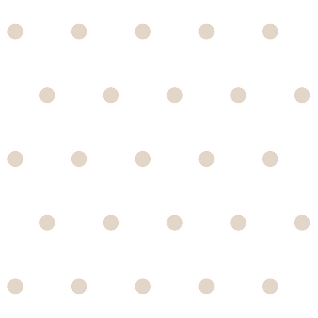 Bílá tapeta s béžovými puntíky, tečkami 5 cm - Dekoori obrázek 1