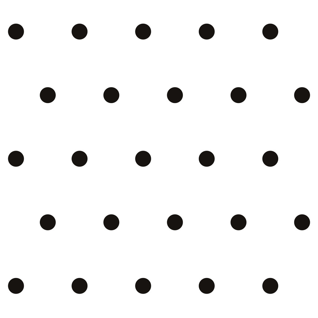 Bílá tapeta s černými puntíky, tečkami 5 cm - Dekoori obrázek 1