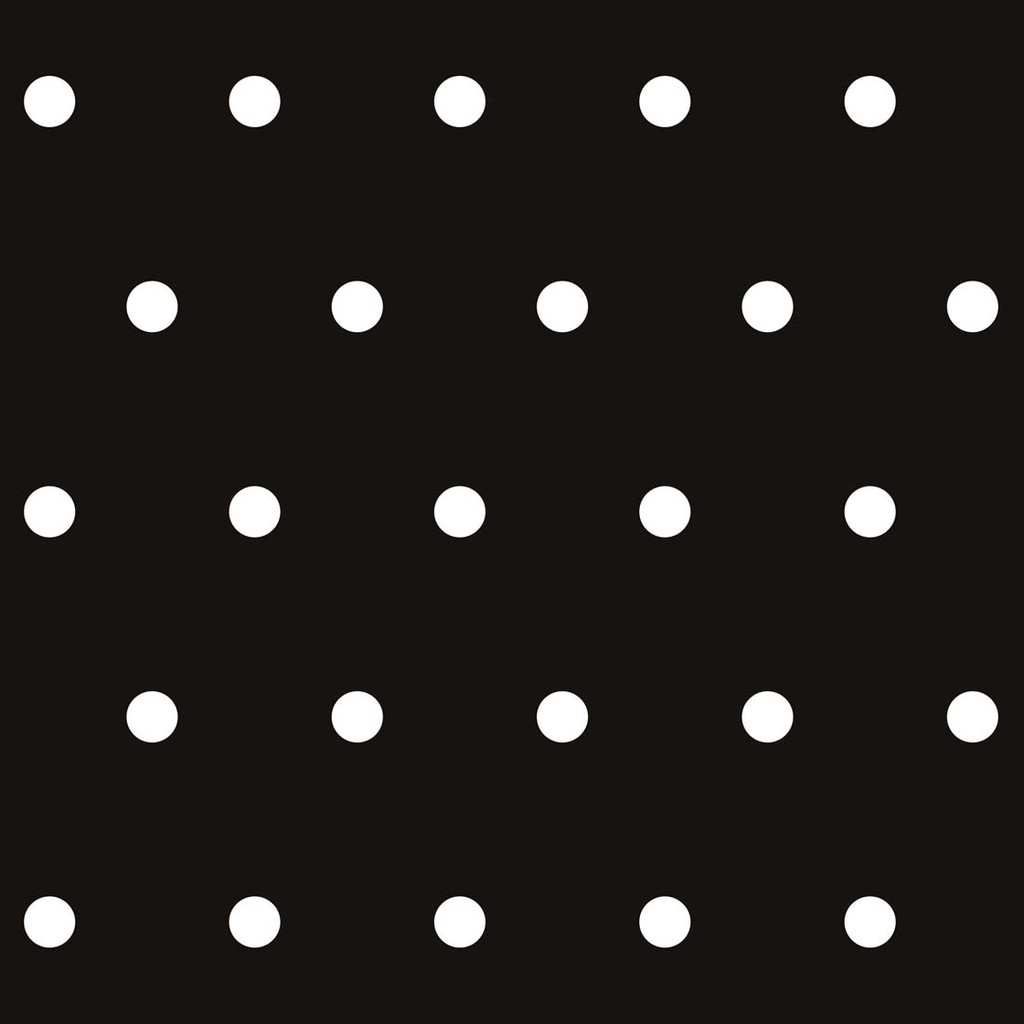 Černá tapeta s bílými puntíky, tečky 5 cm - Dekoori obrázek 1