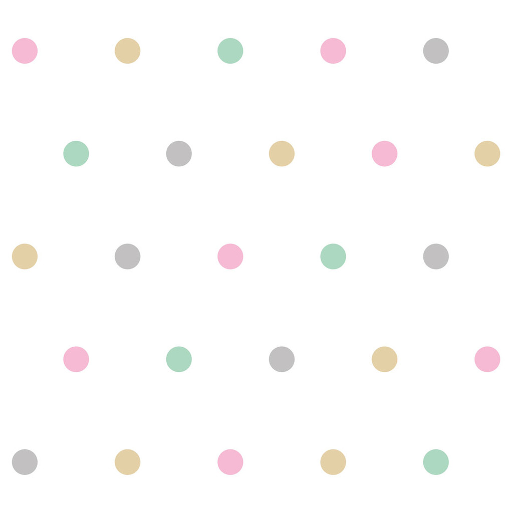 Tapeta s barevnými pastelovými puntíky, tečkami, polka dot 5 cm - Dekoori obrázek 1