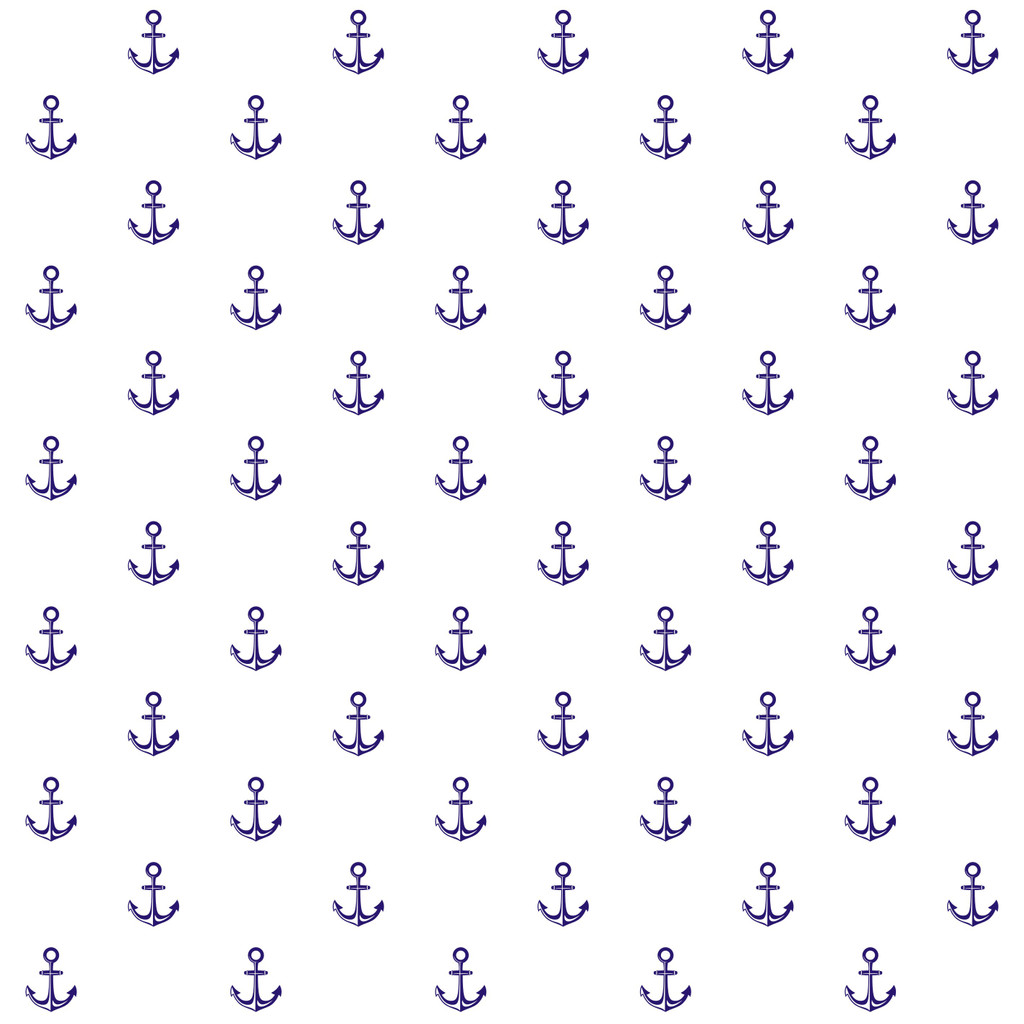 Bílo-modrá tapeta s kotvami v námořnickém, mořském stylu - Dekoori obrázek 1
