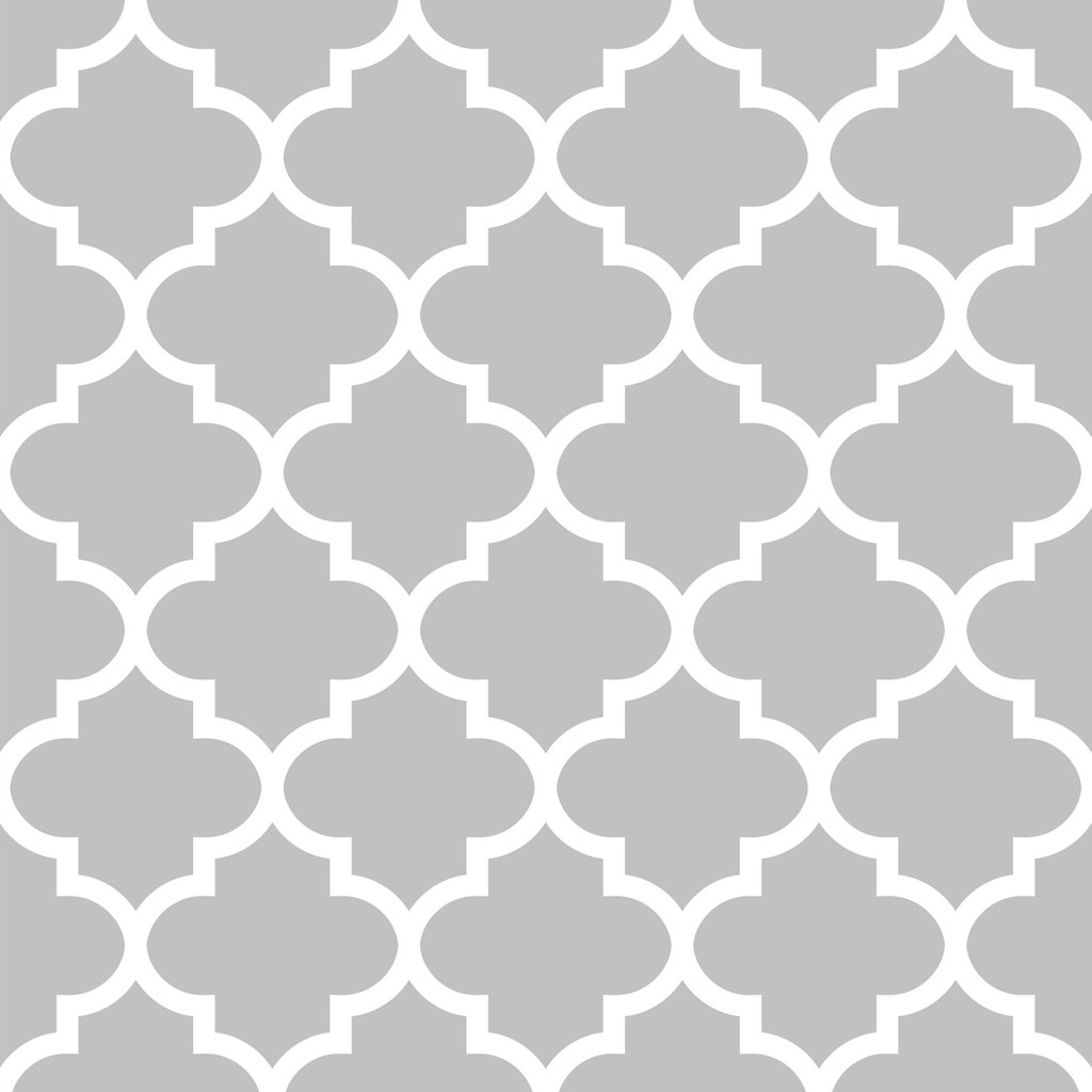 Tapeta šedo-bílá, vzor marocký jetel - Dekoori obrázek 1