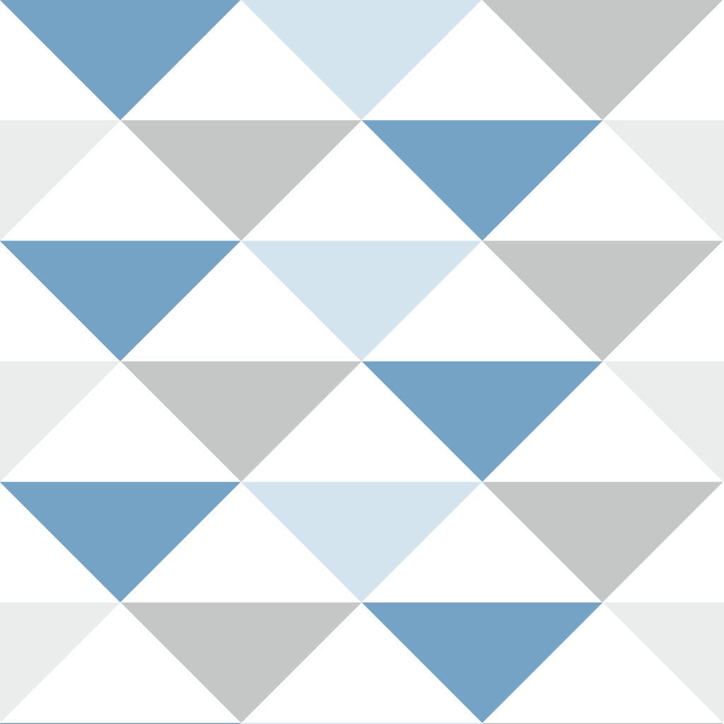 Geometrická abstraktní bílo-šedo-modrá tapeta s trojúhelníky 33 cm - Dekoori obrázek 1
