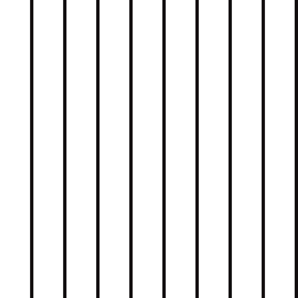 Bílá tapeta s černými svislými proužky šířky 1 cm - Dekoori obrázek 1