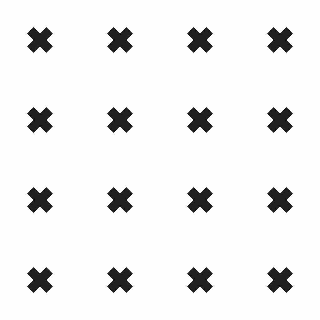Moderní bílá tapeta v černými X, křížky (černo-bílá verze) - Dekoori obrázek 1
