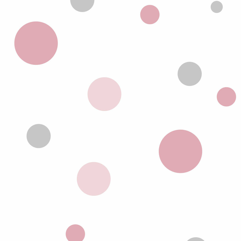 Stylová tapeta do dětského pokoje s růžovými a šedými bublinami - Dekoori obrázek 1