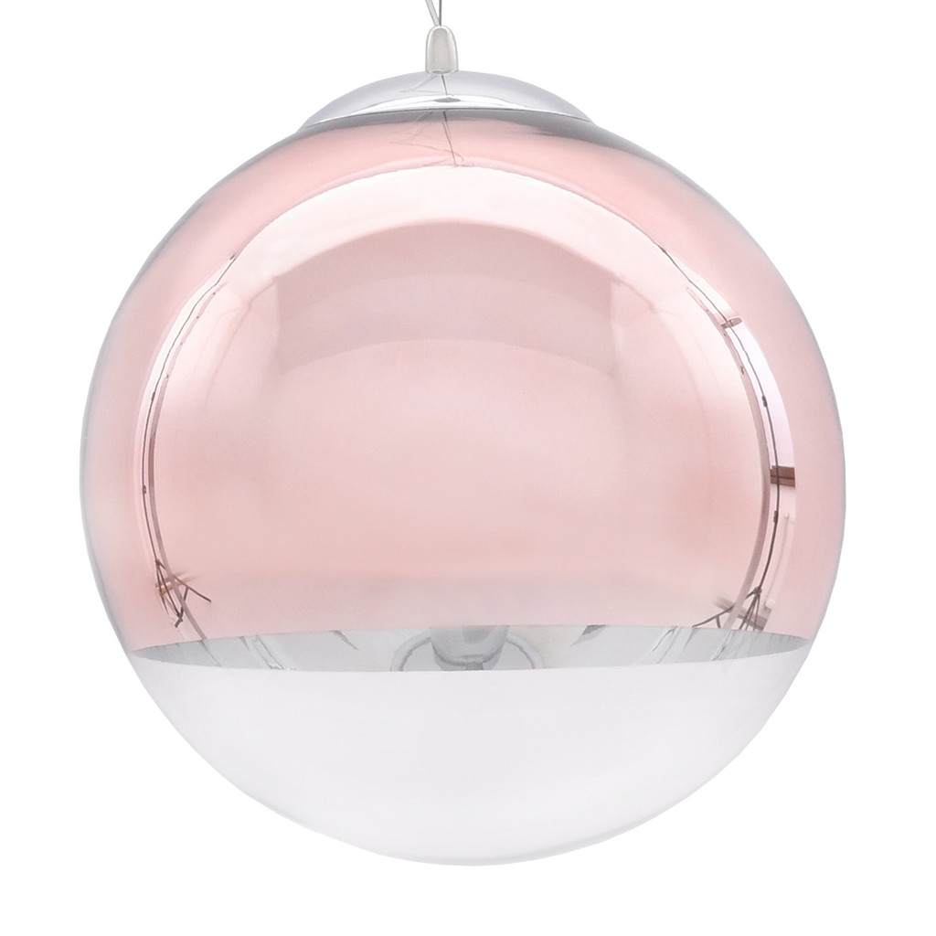 Závěsný lustr IBIZA skleněná koule růžové zlato rose gold transparentní - Lumina Deco obrázek 1