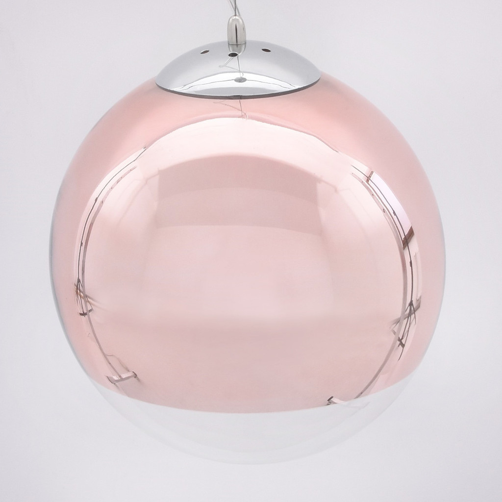 Závěsný lustr IBIZA skleněná koule růžové zlato rose gold transparentní - Lumina Deco obrázek 4