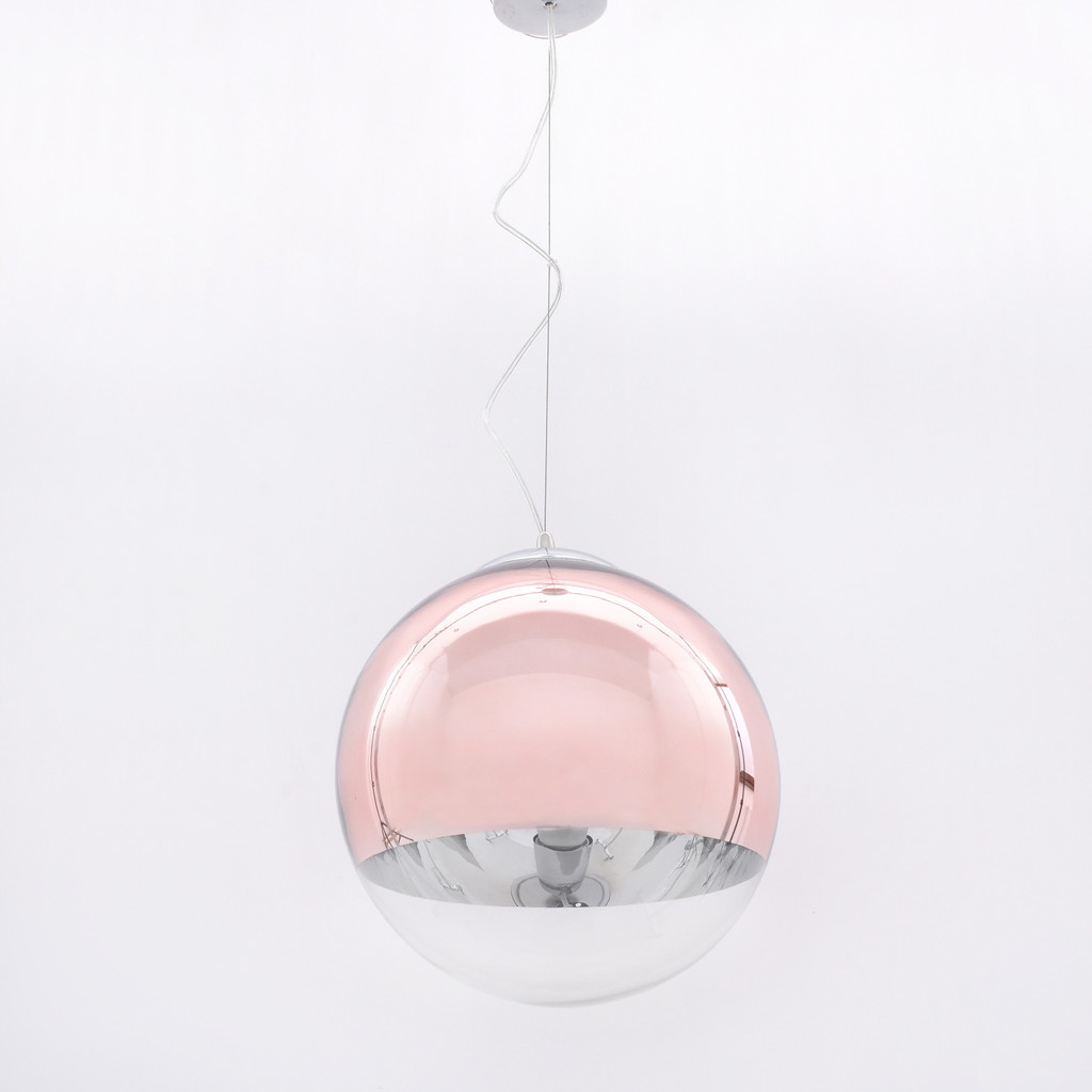 Závěsný lustr IBIZA skleněná koule růžové zlato rose gold transparentní - Lumina Deco obrázek 3