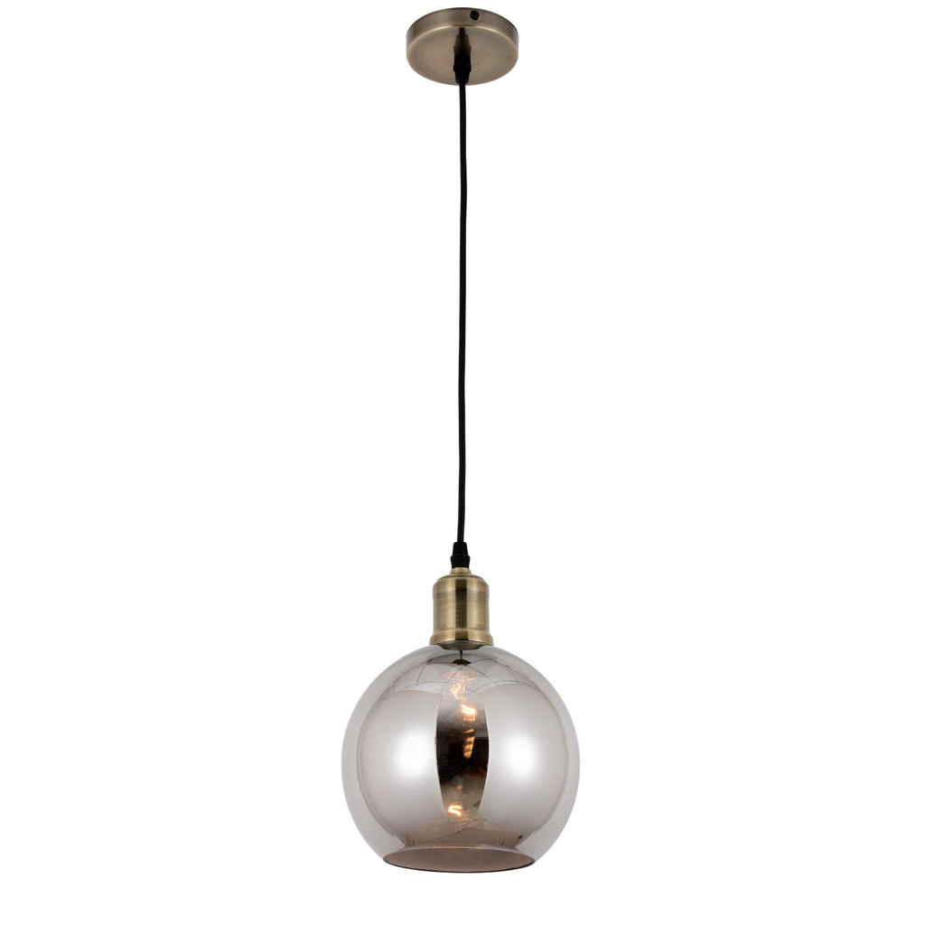 Stropní loftová lampa ZAGALLO koule z kouřového skla - Lumina Deco obrázek 3