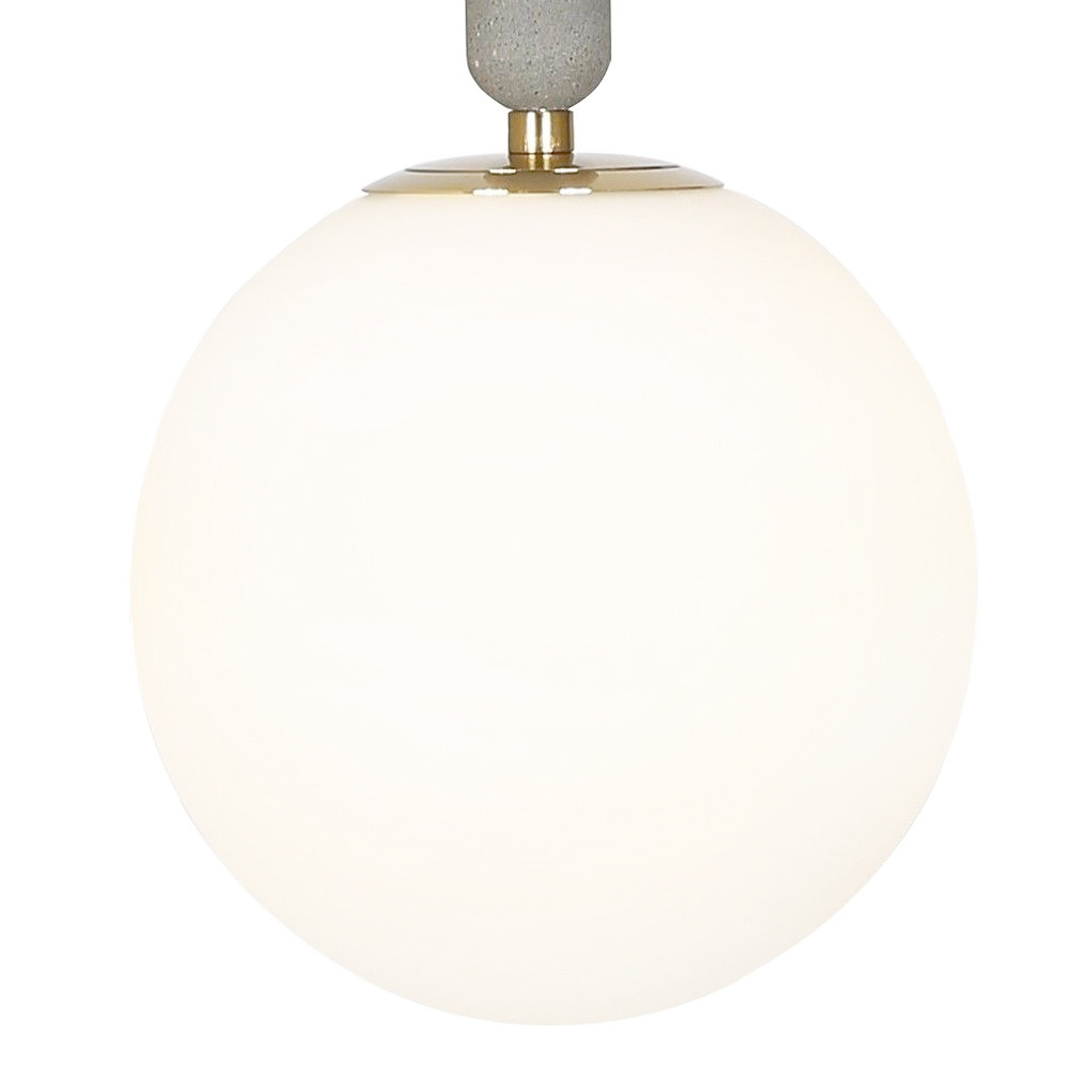 Moderní závěsná lampa GRANINO D20 v mosazné barvě, stínidlo koule, betonová násada - Lumina Deco obrázek 4