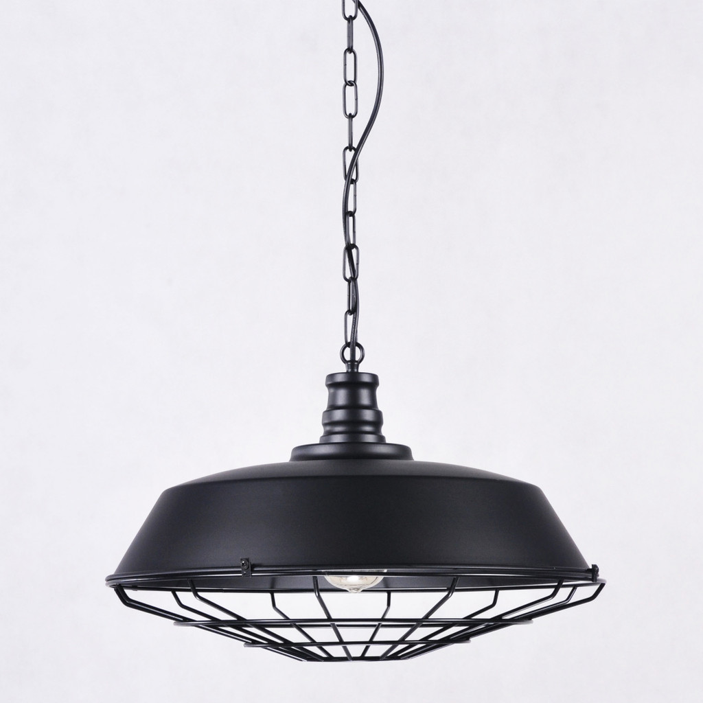 Černá stropní loftová lampa, svítidlo ARIGIO industriální, kovové, drátěná mřížka - Lumina Deco obrázek 4
