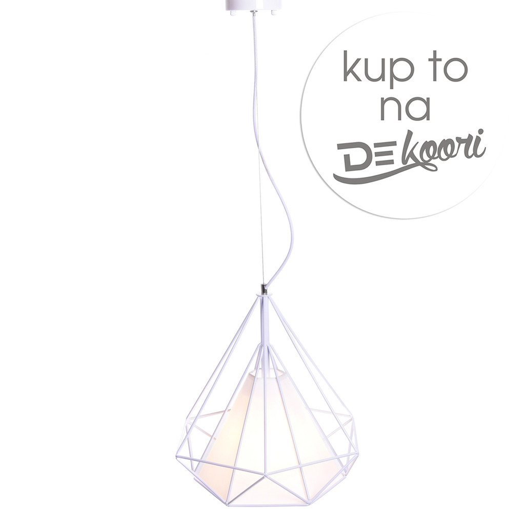 Bílá diamantová závěsná lampa FORTI moderní skandinávská do podkroví - Lumina Deco obrázek 3