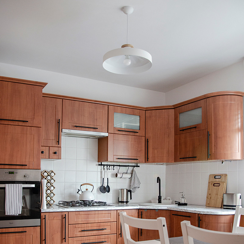 Bílá loftová, industriální lampa, lustr LUDOR moderní minimalistická módní - Lumina Deco obrázek 4