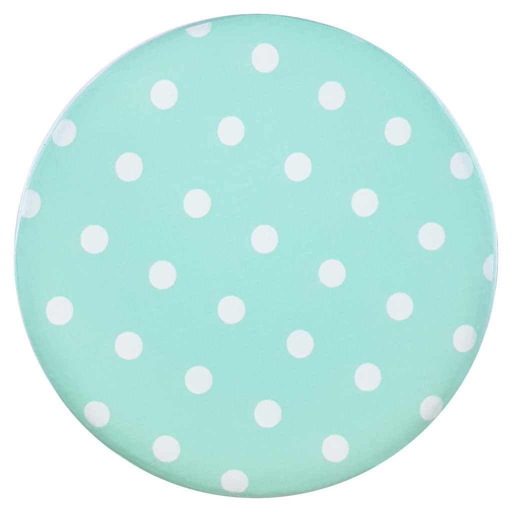 Mátový pouf, pufík, s bílými puntíky, tečkami, do obývacího pokoje nebo ložnice - Lily Pouf obrázek 2