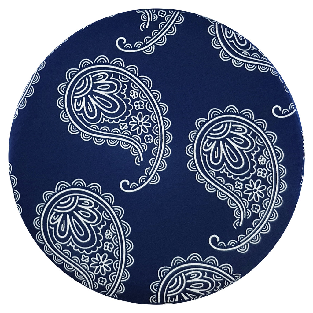 Orientální pouf, stolička, podnožka, tmavě modrý indický, turecký vzor paisley - Lily Pouf obrázek 2