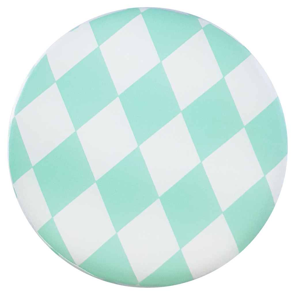 Skandinávský pouf, mátové a bílé kosočtverce, potah na stoličku, taburet - Lily Pouf obrázek 2