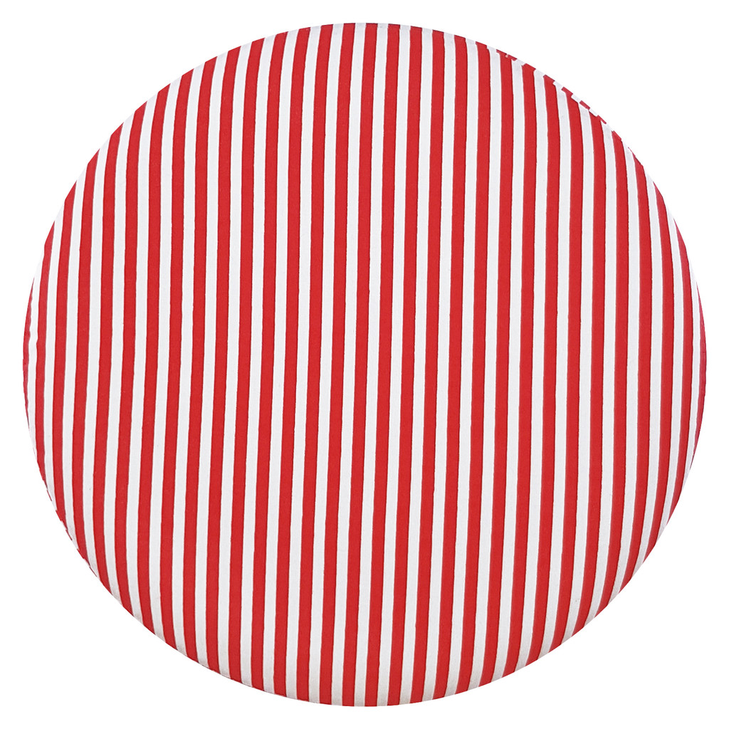 Moderní stolička, taburet s červenými a bílými pruhy vintage design - Lily Pouf obrázek 4