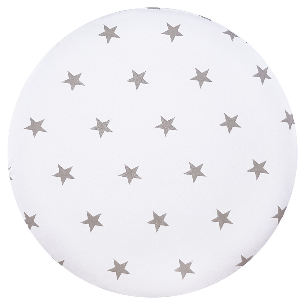 Roztomilý bílý puf do obýváku, ložnice s šedými hvězdami 2,2 cm - Lily Pouf obrázek 2