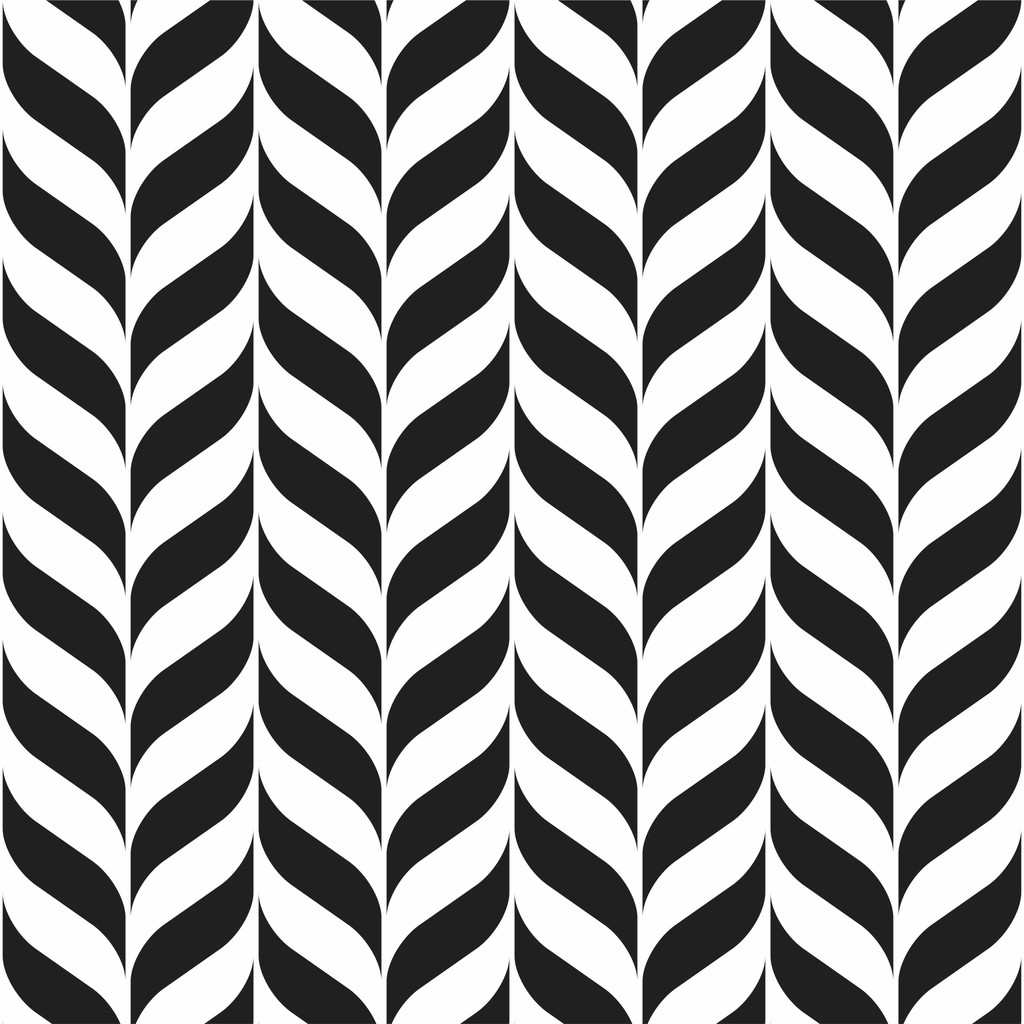 Černo-bílá tapeta se vzorem rybí kosti, listový, zebra, moderní styl - Dekoori obrázek 1