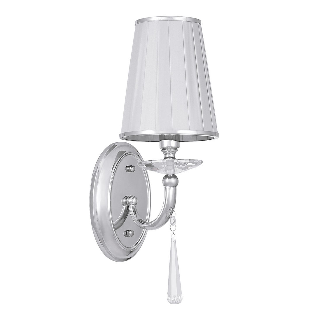 Klasická elegantní chromovaná nástěnná lampa FABIONE s krystaly - Lumina Deco obrázek 1