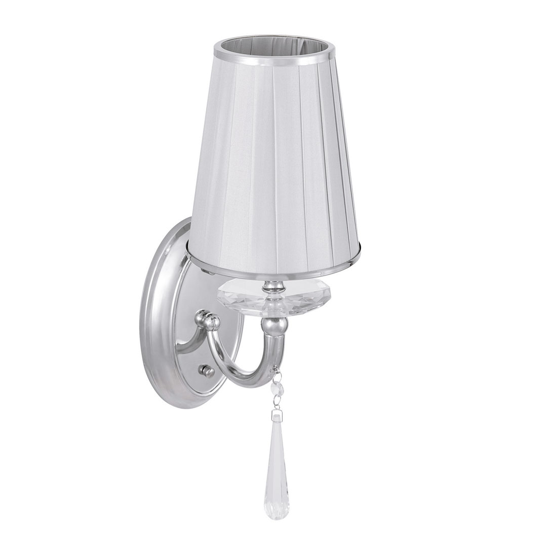 Klasická elegantní chromovaná nástěnná lampa FABIONE s krystaly - Lumina Deco obrázek 2