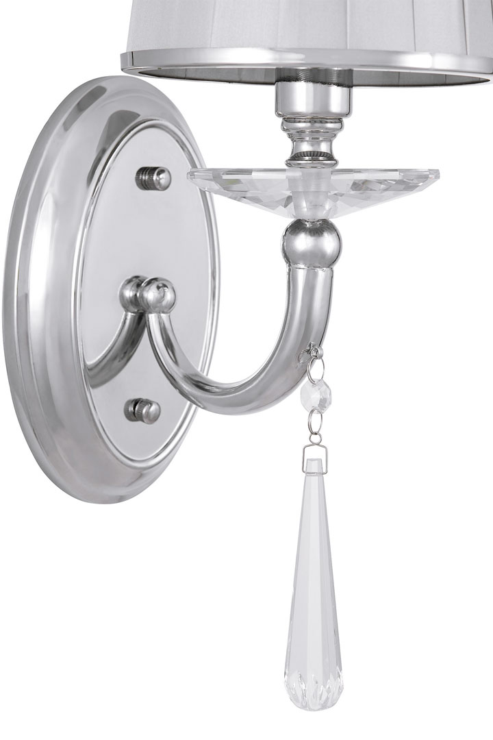 Klasická elegantní chromovaná nástěnná lampa FABIONE s krystaly - Lumina Deco obrázek 3
