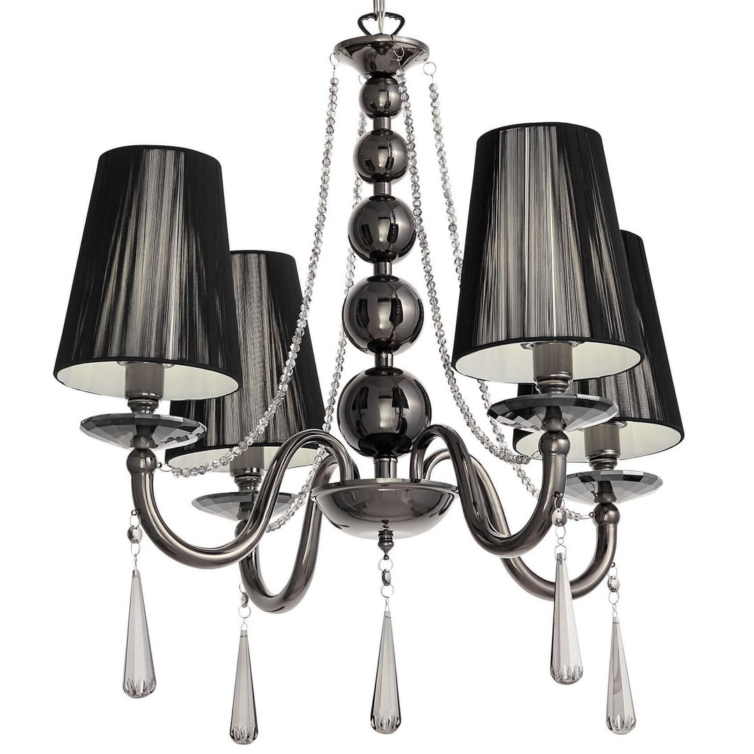 Klasický černý křišťálový lustr FABIONE W4 s nastavitelnou délkou řetízku - Lumina Deco obrázek 1