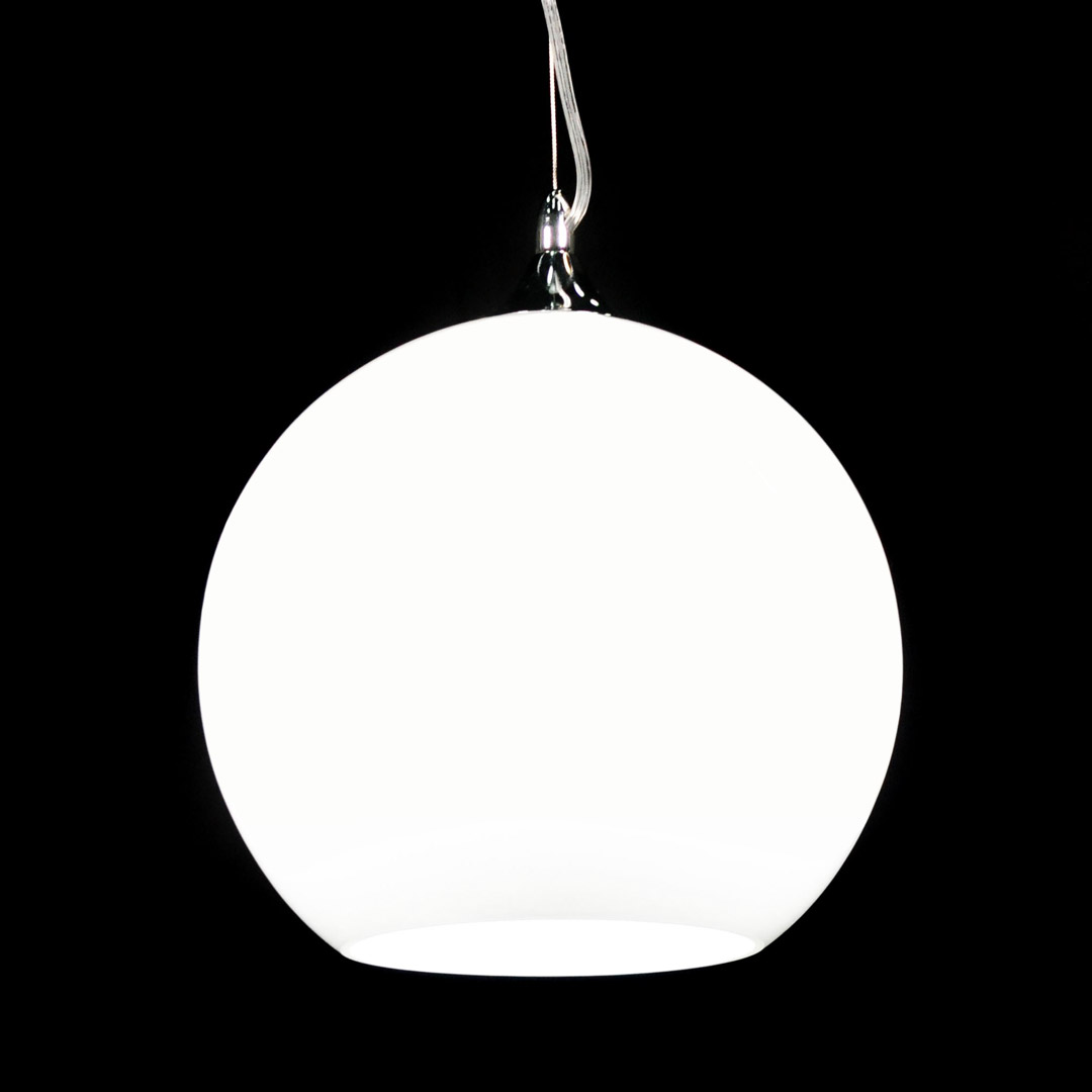 Skleněná bílá koule, skandinávský závěsný lustr MOLTON - Lumina Deco obrázek 2