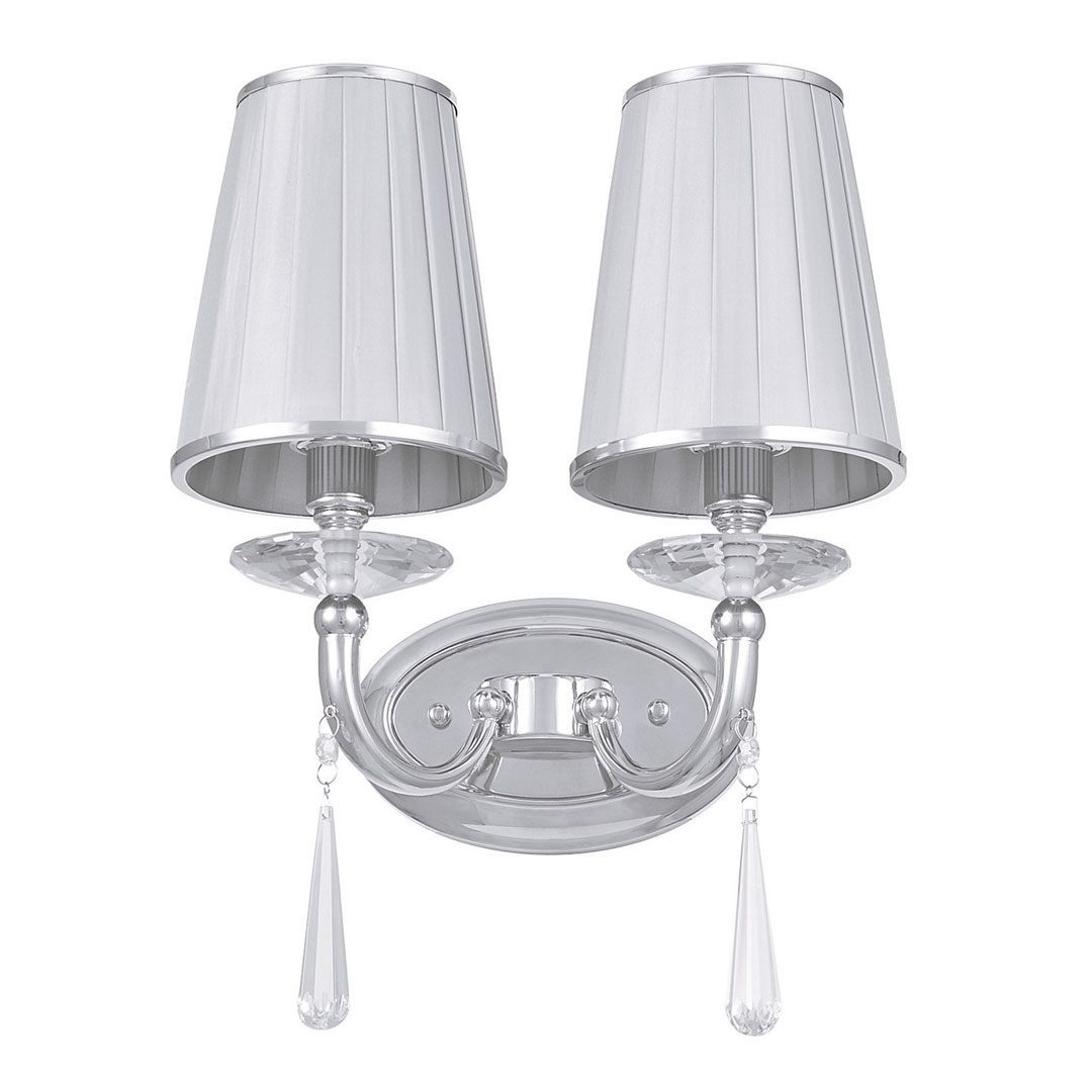 Chromovaná bílá nástěnná lampa FABIONE W2 dvojitá, kovová - Lumina Deco obrázek 2