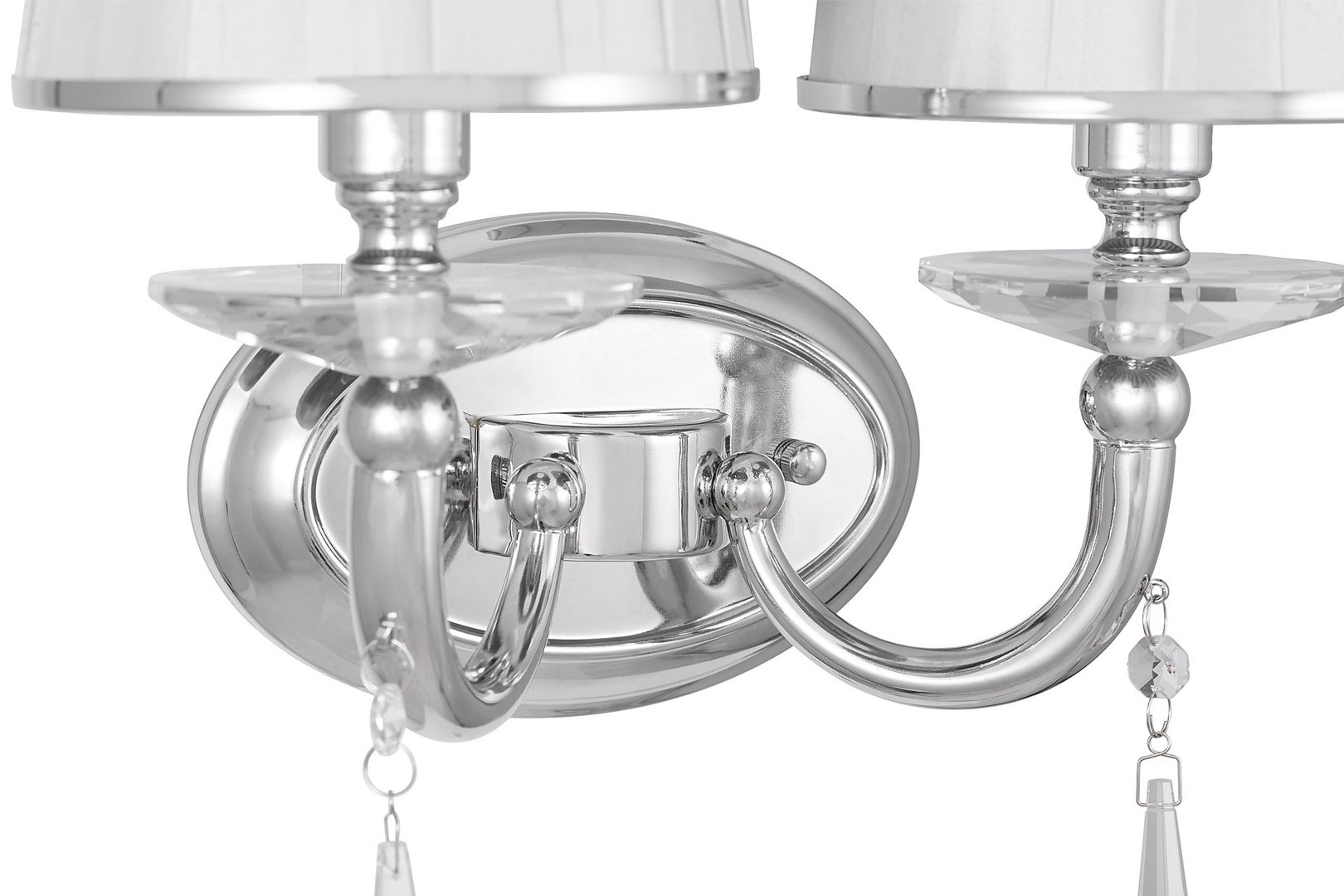 Chromovaná bílá nástěnná lampa FABIONE W2 dvojitá, kovová - Lumina Deco obrázek 4
