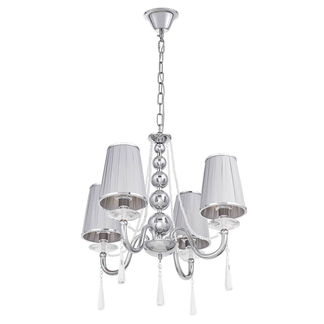 Kovový lustr s křišťálovými ověsy FABIONE W4 chromovaný, klasický, stříbrný - Lumina Deco obrázek 3