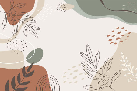 Umělecká dekorativní tapeta, olivové větve v béžové a zelené barvě, abstraktní tvary, boho styl