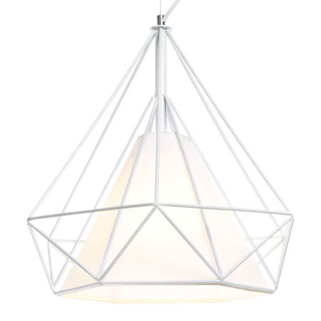 Bílá diamantová závěsná lampa FORTI moderní skandinávská do podkroví