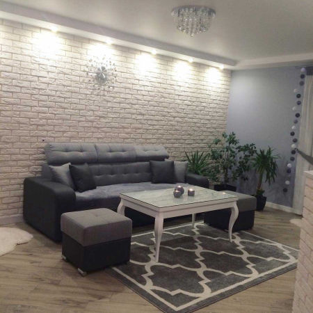 Šedý orientální koberec do obývacího pokoje s bílým marockým jetelem